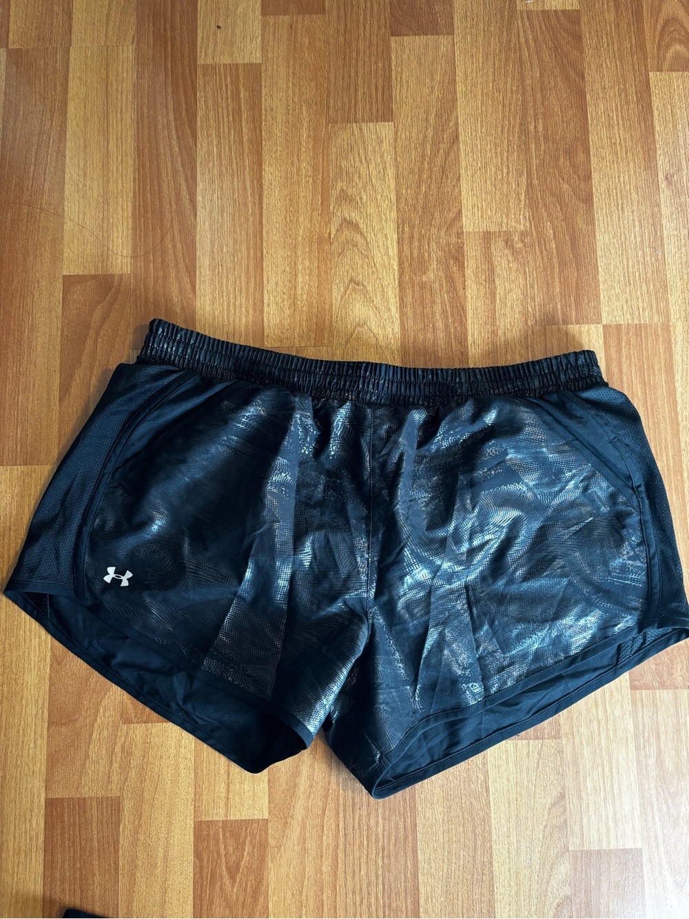Under Armour Black Women's Athletic Running Shorts with Subtle Sheen